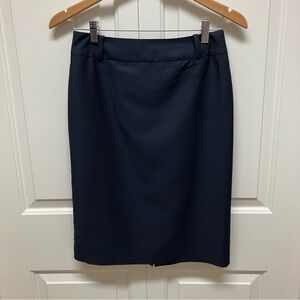 Luisa Spagnoli wool blend skirt, lightweight, lined, dark blue, EU 42 US 10